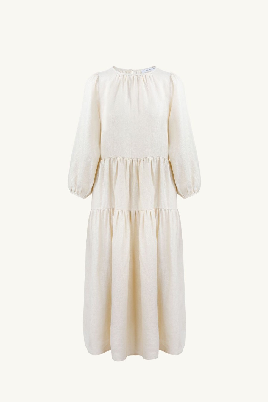 Women Something to Hold | Tiered Sleeved Dress Cream