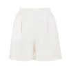 Women Something to Hold | Double Pleat Shorts White