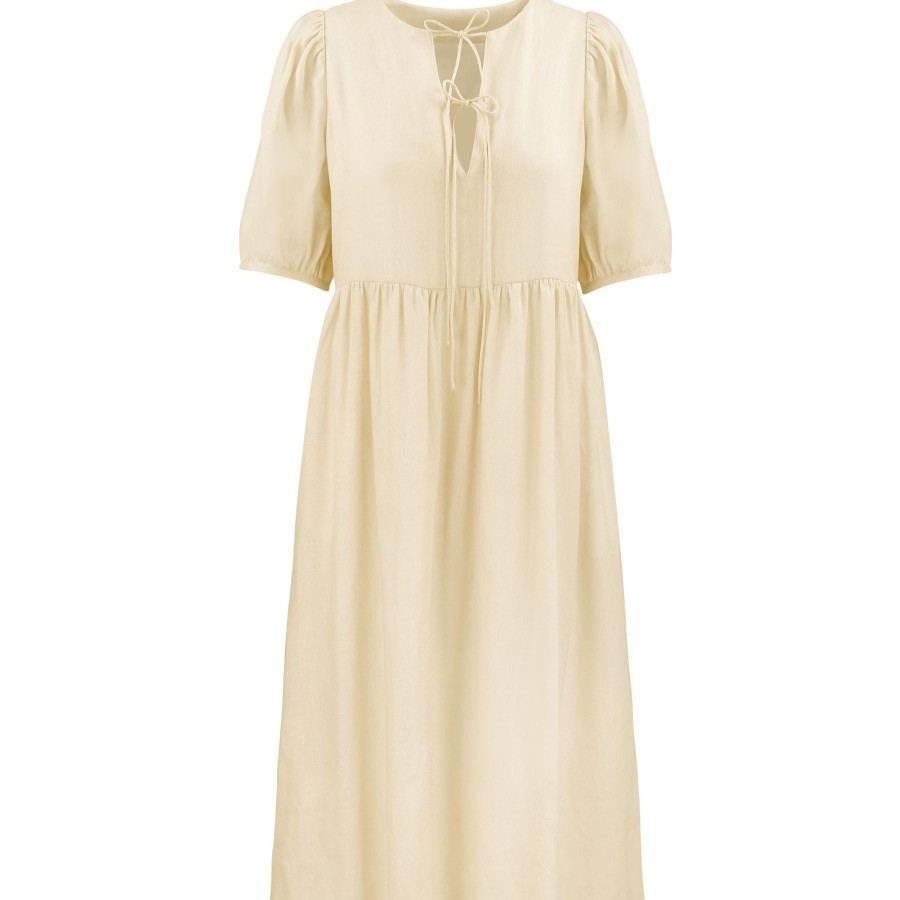 Women Something to Hold | Double Tie Dress Light Yellow