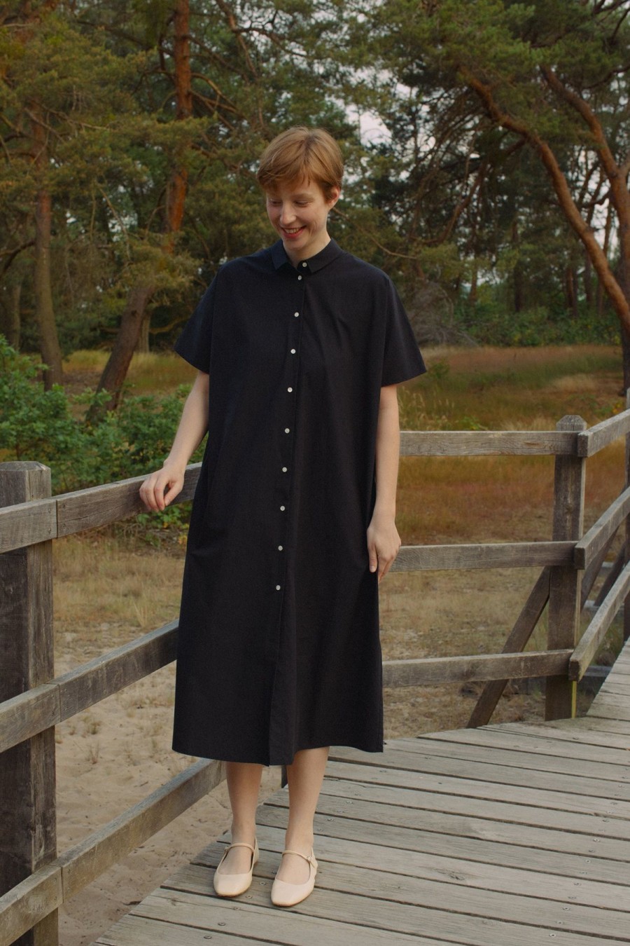 Women Something to Hold | Boxy Shirtdress Black