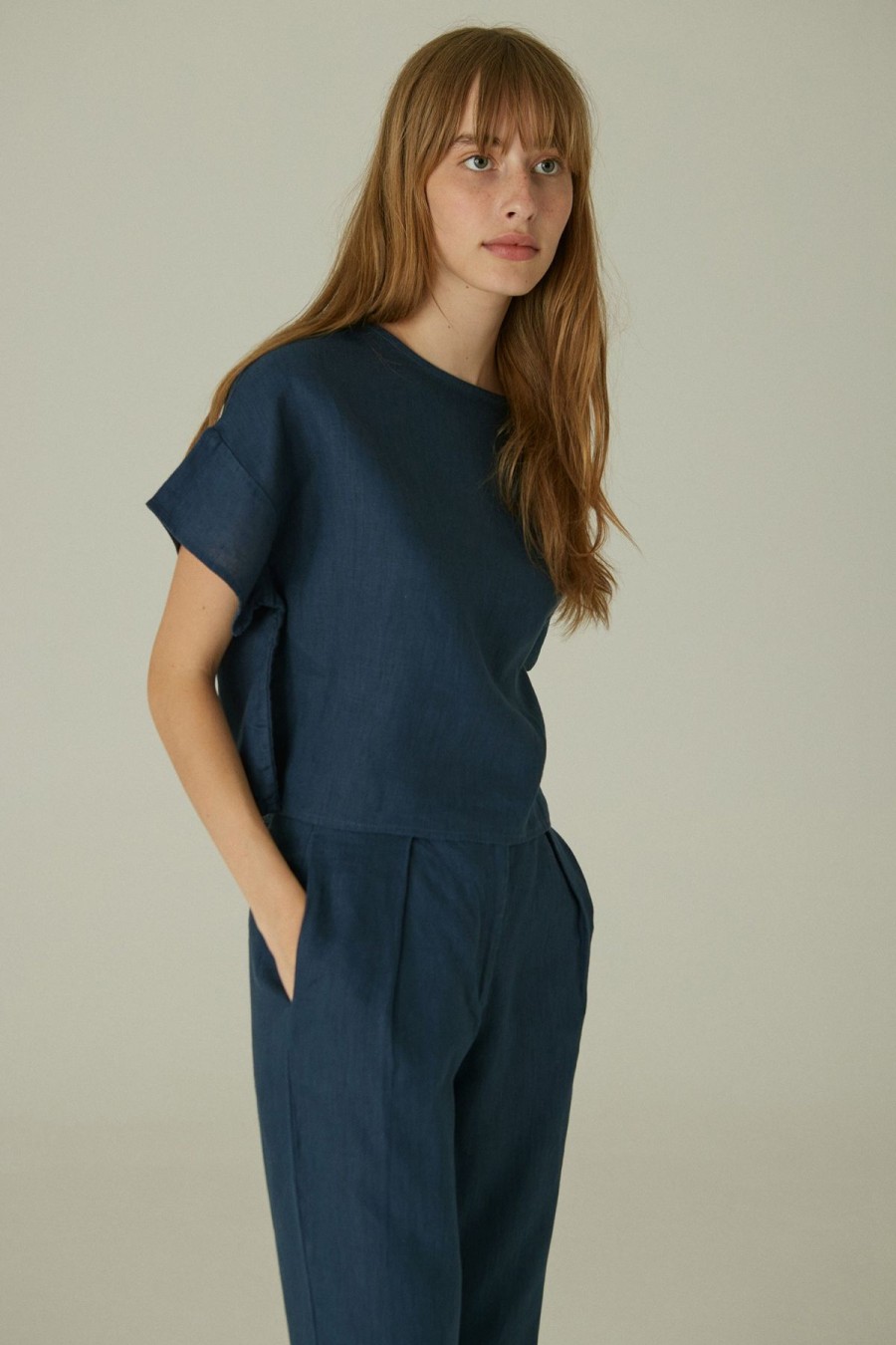 Women Something to Hold | Boxy Blouse Ink Blue