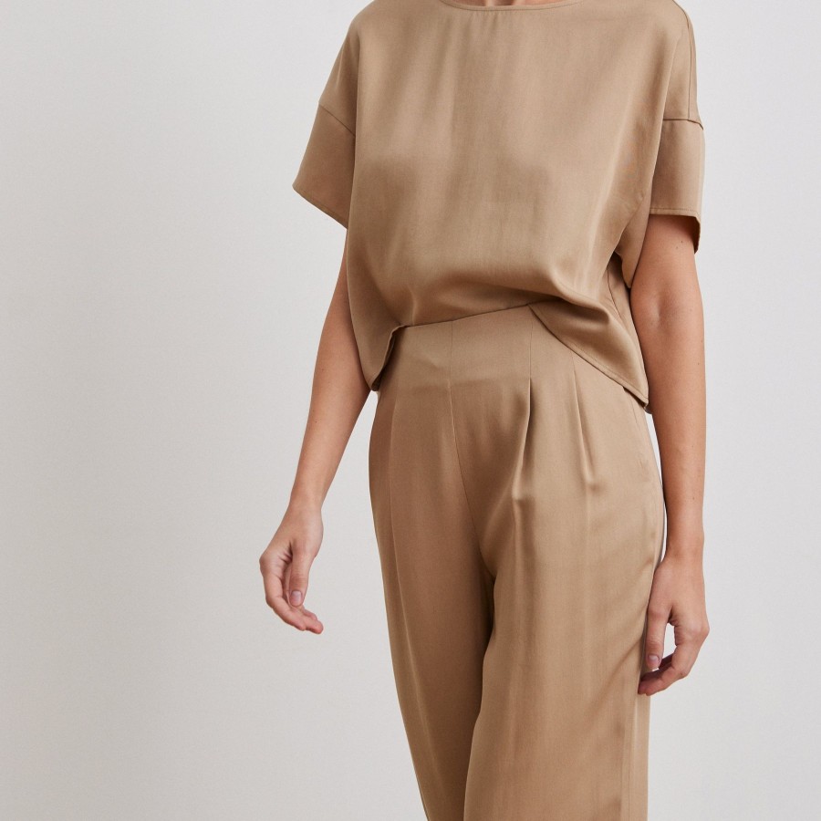 Women Something to Hold | Double Pleat Trousers Walnut